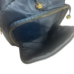 Navy Blue Nylon Gold Tone Hardware Mini Everyday Travel Bag Backpack thumbnail 9
