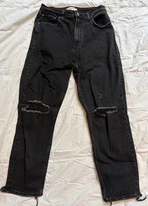 Abercrombie Mom High-Rise Black Jeans Curve Love thumbnail 1