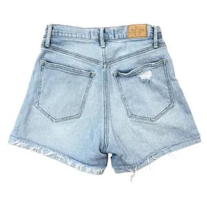 Abercrombie Fitch High Rise Distressed Denim Shorts Women sz‎ 26 Blue Curve Love thumbnail 3