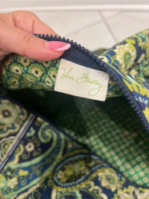 FLAWED Vera Bradley Rythm & Blue Paisley Print Travel Bag thumbnail 8
