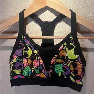 Zumba Women’s Zmoji Mesh Insert Sports Bra Colorful Workout Aerobics Small thumbnail 2
