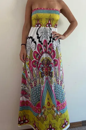 she's cool Tube Top Smocked Maxi Dress Size Small thumbnail 2