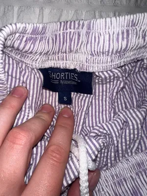 Lauren James Purple and White Seersucker Athletic Shorts thumbnail 2