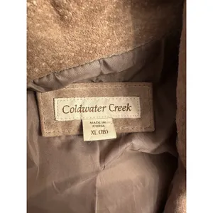 Coldwater Creek Suede Leather Jacket Snap/Zip Front Tan Vintage Women’s XL(18) thumbnail 5
