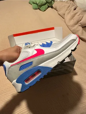 NIKE Air Max 90 Hot Coral Sneakers Running Shoes White Pink Coral Athletic Sz. 6 thumbnail 6