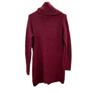 Akira Chicago Sweater Dress Womens M/L Burgundy‎ Cowl Neck Ribbed Knit Mini thumbnail 2