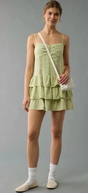 NWT AE Catie Corset Tiered Mini Dress thumbnail 1