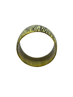 Vintage Hand Painted Zebra Stripe Bracelet White One Size Glam 80’s Bohemian thumbnail 5