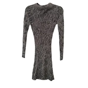 ZARA Metallic Long Sleeve Bodycon Dress‎ Black Small thumbnail 4