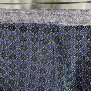 Free People Harley Pant Womens Large Jacquard Blue‎ Gold Geometric Drawstring thumbnail 5