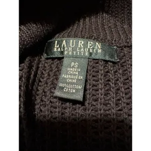 Lauren Ralph Lauren Mock Neck Quarter Zip Long Sweater Dress Black‎ Size PS thumbnail 8
