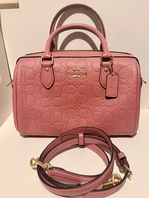 NEW Coach Medium Rowan Satchel Peony Pink Signature Refined Pebble Leather CCD50 thumbnail 2