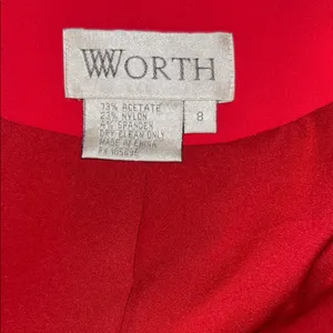 Vintage Worth Size 8 Red Women's Blazer thumbnail 12