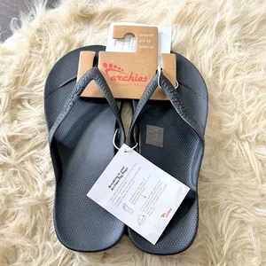 NWT Archies Classic Black Arch Support Flip Flops Sandals US Men 6 / WMN 7 thumbnail 2