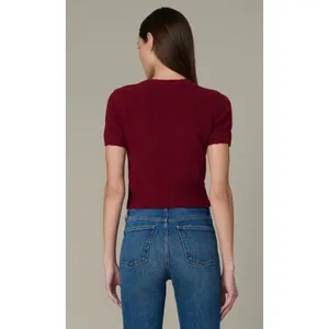 Joe's Jeans The Steph Shrunken Sweater Tee Syrah Burgundy XS Cropped Yak Wool‎ thumbnail 9