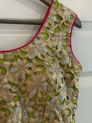 Indian Party Dress Partywear Lime Green Size M thumbnail 4