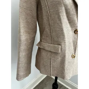 Anthropologie Tan Blazer Jacket Medium Gorpcore Academia Office Chic Minimalist thumbnail 3