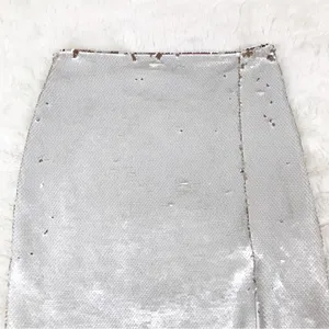 CHELSEA & VIOLET Silver Gold Full Sequin Midi‎ Pencil Skirt Metallic Size 8 10 thumbnail 5