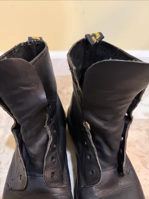 Women’s Dr Martens Vintage Black Leather Lace-Up Combat Boots without Shoe Laces thumbnail 2
