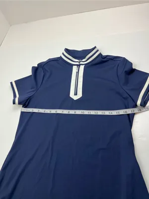 Acegolfs Blue White Color-block Short Sleeve Polo Golf Dress‎ Womens Medium NEW thumbnail 7