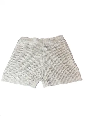 Sincerely Jules Women's Knit Shorts Size L Cream Waffle Knit Lounge Casual Boho thumbnail 2