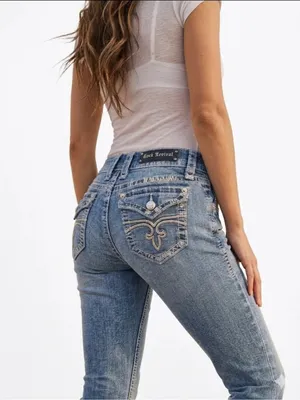 Rock Revival Noelle Skinny Jeans Womens 27 Light Wash Stretch Thick Stitch Flap thumbnail 2