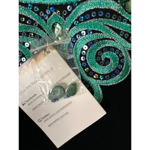Bob Mackie Emerald Green Velvet Dress Embellished Beaded Neckline Elegant S New thumbnail 12