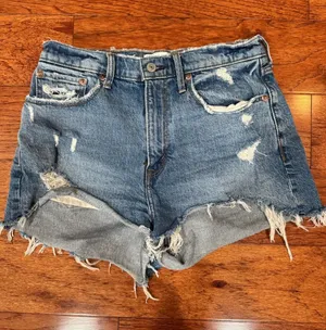 Abercrombie Distressed Mom High-Rise Denim Shorts - Size 28 thumbnail 1