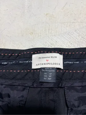 Anthropologie essential slim Women’s Black Straight-Leg pants 4P thumbnail 3