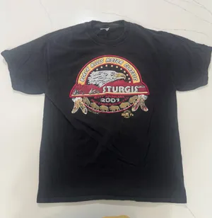 Hanes Vintage 2001 Sturgis Rally T Shirt L Black Hills Motor Classic Biker Motorcycle thumbnail 1