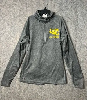 Knights‎ Apparel LSU Tigers Women's Small 1/4 Zip Pullover performance top Gray thumbnail 1