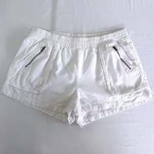 Aerie White Denim Shorts‎ XL High Rise Casual Summer Minimalist Coastal Girl thumbnail 2