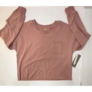 Harmony Balance‎ Organic Cotton Mauve Cropped Sweater Womens Size L Gym Yoga New thumbnail 8