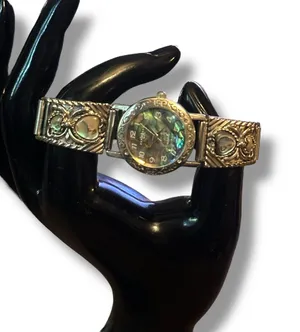 Vintage LA Express abalone shell watch Silver thumbnail 2