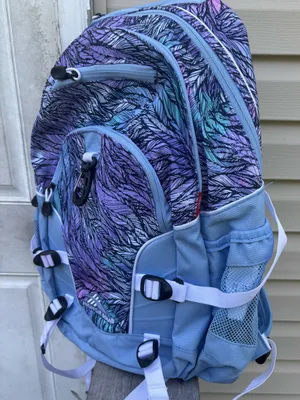 High Sierra Feather-Print Women's Backpack in Lavender and Light Blue thumbnail 3