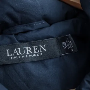 Lauren Ralph Lauren Puffer‎ Jacket Womens XS Navy Blue Chevron Quilted Hood Coat thumbnail 4