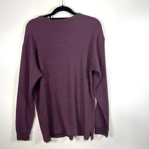 Victoria's Secret Purple Sleepwear Thermal Waffle Shirt Henley‎ Women’s Size L thumbnail 8