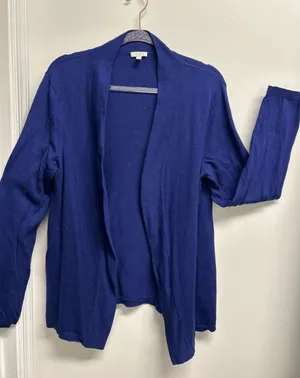 Women's Open Front Sweater Cardigan - Deep Blue thumbnail 1