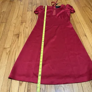 MaxMara NWT Satin Red Cut-Out Cap Sleeve Cold Shoulder Mini Dress Size 2‎ thumbnail 5