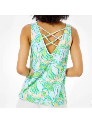 Lilly Pulitzer Kristen Swing Tank Top in Urchin Pink Vitamin Sea Women’s Small thumbnail 13