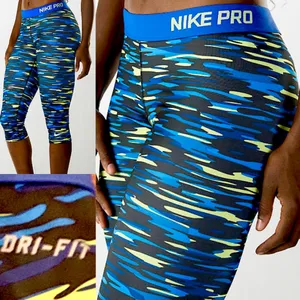 Nike Pro Haze Compression Capri dry fit Legging 729415-480 blue,black,neon green thumbnail 2