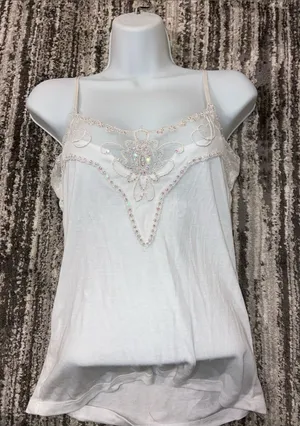Y2K Fang Glam Size Large White Camisole vintage thumbnail 1
