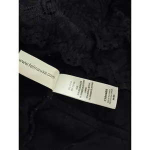 Felina Black Whimsy Romantic Boudoir Bridal Cottage Lingerie Lace Bralette M thumbnail 7