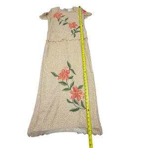 Chadwick's Vintage 100% Silk Two-Piece Beaded Floral Maxi Dress Set thumbnail 5