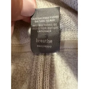 Prana Funnel Neck Pullover Sweater Beige Heather Women’s Large Snap Collar Cozy thumbnail 6