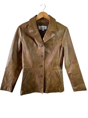 Vintage Wilsons Leather Maxima Brown Leather Blazer Jacket Women's M 90s Y2K thumbnail 2