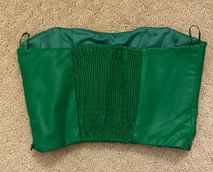ZARA NWOT green faux leather corset top thumbnail 3