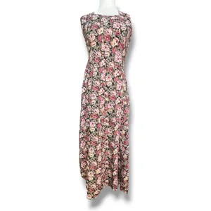 Vintage 90s All That Jazz Rose Floral Open Cross Back Maxi Dress Dark Romantic thumbnail 10