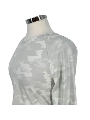 Spanx Better Base Crew Long Sleeve Camo Print Athleisure Activewear Top Large thumbnail 4