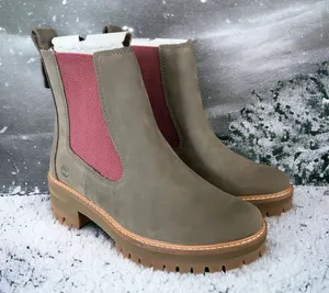 Timberland Courmayeur Valley Chelsea Boots, Olive Nubuck, Size 7.5 New in Box thumbnail 1